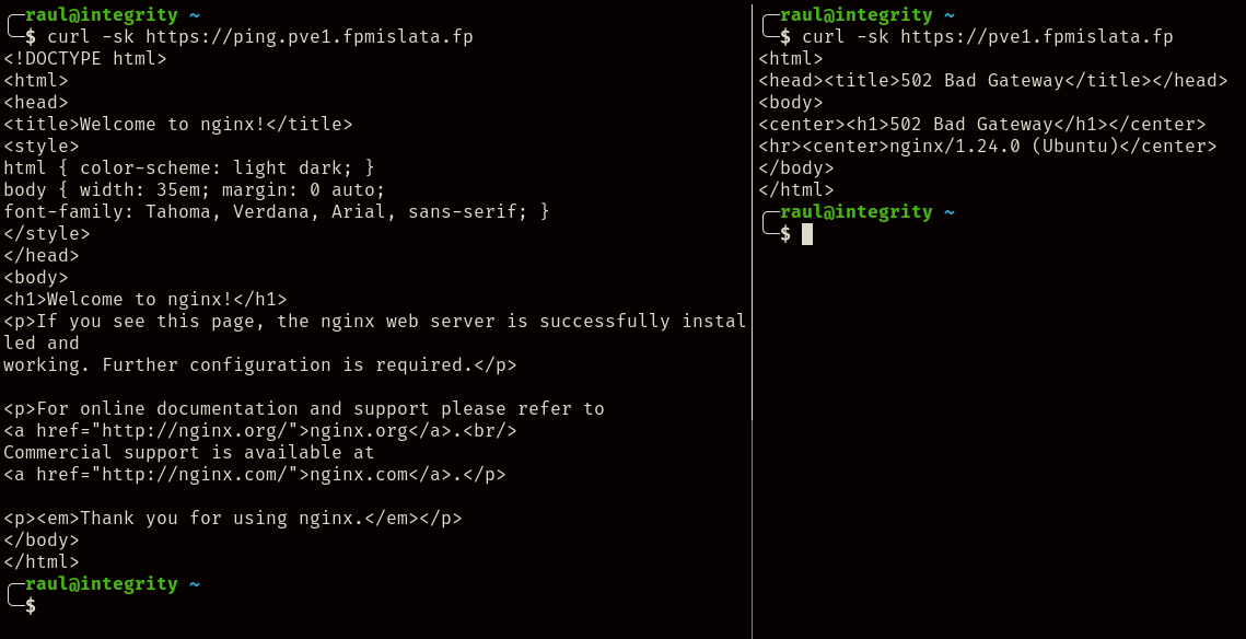Ejecución exitosa de los comandos.