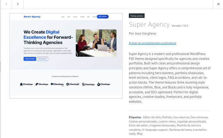 Tema utilizado para la web.